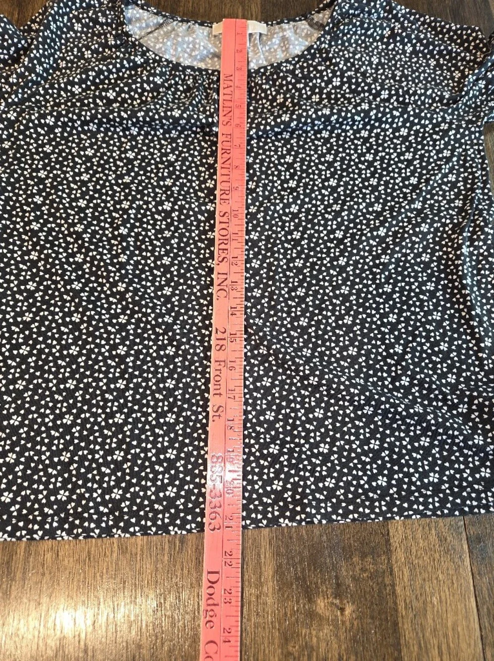 Michael Kors Black and‎ White Scoop Neck Bell Sleeve Top